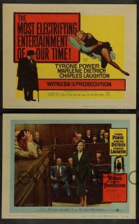 7w774 WITNESS FOR THE PROSECUTION 8 LCs '58 Billy Wilder, Tyrone Power, Marlene Dietrich, Laughton