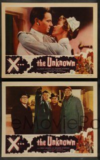 7w784 X THE UNKNOWN 8 LCs '57 Dean Jagger, it kills but it cannot be killed, Hammer horror sci-fi!