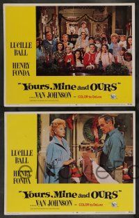 7w798 YOURS, MINE & OURS 8 LCs '68 Lucille Ball & Henry Fonda have 18 kids, romantic comedy!
