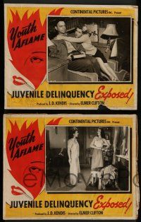 7w864 YOUTH AFLAME 6 LCs '45 sexy bad juvenile delinquents exposed, w/ great inset stills!
