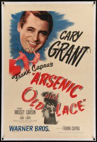 7x019 ARSENIC & OLD LACE linen 1sh '44 Cary Grant, Priscilla Lane, Frank Capra black comedy classic!