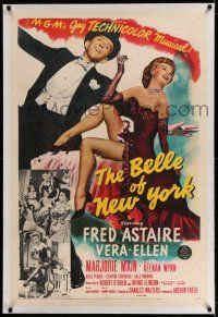 7x034 BELLE OF NEW YORK linen 1sh '52 great image of Fred Astaire & sexy Vera-Ellen dancing!