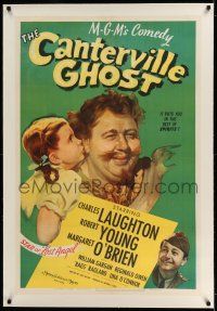 7x068 CANTERVILLE GHOST linen 1sh '44 Laughton, Margaret O'Brien, by Oscar Wilde & Jules Dassin!