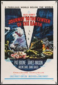 7x202 JOURNEY TO THE CENTER OF THE EARTH linen 1sh '59 Jules Verne's fabulous world below the world!