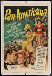 7x289 PAN-AMERICANA linen 1sh '45 Phillip Terry & lots of South American Latin bands, great art!