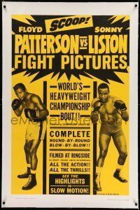 7x294 PATTERSON VS LISTON linen 1sh '62 world heavyweight championship boxing bout, Floyd vs Sonny!