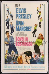 7x416 VIVA LAS VEGAS linen int'l 1sh '64 Elvis Presley & sexy Ann-Margret in Love in Las Vegas!