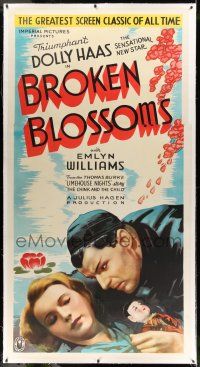 7y040 BROKEN BLOSSOMS linen 3sh '37 Buddhist missionary Emlyn Williams loves abused Dolly Haas!