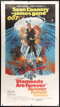 7y044 DIAMONDS ARE FOREVER linen int'l 3sh '71 art of Sean Connery as James Bond by Robert McGinnis!
