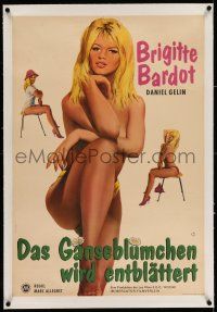 7y197 MADEMOISELLE STRIPTEASE linen German R62 different Kede art of sexiest Brigitte Bardot!