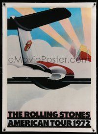 7y131 ROLLING STONES linen 25x36 music concert poster '72 American Tour, cool art by John Pashe!