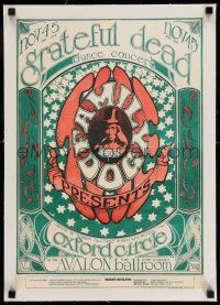 7y123 GRATEFUL DEAD/OXFORD CIRCLE linen 2nd printing 14x20 music poster '66 Mouse & Alton Kelly art!