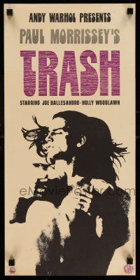 7z156 ANDY WARHOL'S TRASH Belgian 12x24 '70 cool image of Joe Dallessandro, Andy Warhol classic!