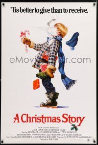 7z096 CHRISTMAS STORY English 1sh '83 classic X-mas movie, different art of Ralphie & snowball!