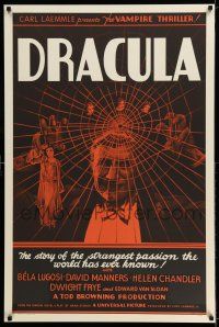 7z017 DRACULA S2 recreation 1sh 1999 Tod Browning, most classic vampire Bela Lugosi, best horror!