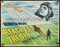7z084 REACH FOR THE SKY English 1/2sh '57 cool art of pilot Kenneth More & RAF airplane!