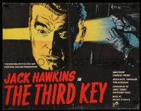 7z090 THIRD KEY English 1/2sh '56 Ealing Studios, cool art of Jack Hawkins with safecracker!