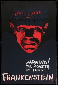 7z014 FRANKENSTEIN S2 recreation teaser 1sh 2000 incredible close-up of Boris Karloff as the monster!
