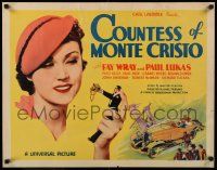 7z073 COUNTESS OF MONTE CRISTO 1/2sh '34 great image of tiny man offering jewel box to Fay Wray!