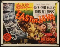 7z077 EAST OF JAVA 1/2sh '35 capitalizing on Bickford's real life lion attack during filming!