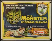 7z082 MONSTER OF PIEDRAS BLANCAS 1/2sh '59 art of fiend that walks Lovers' Beach & sexy girl!