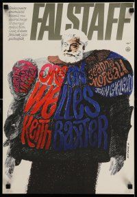 7z204 CHIMES AT MIDNIGHT Hungarian 16x23 '66 different Andras Mate art of Orson Welles as Falstaff!