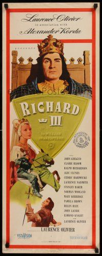 7z061 RICHARD III insert '56 Laurence Olivier as the director and in the title role!