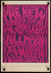 7z025 NEW GENERATION/JAYWALKERS/CHARLATANS 1st printing 14x20 music concert poster '66 Wilson art!