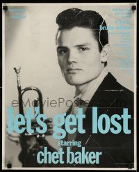 7z044 LET'S GET LOST 17x22 special poster '88 Bruce Weber, jazz musician Chet Baker w/ trumpet!