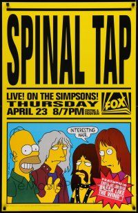 7z040 SPINAL TAP LIVE! ON THE SIMPSONS! TV poster '92 parody art of Homer & band by Matt Groening!