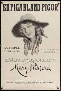 7z187 HOW COULD YOU JEAN Swedish '18 wonderful art of pretty Mary Pickford w/ her trademark curls!