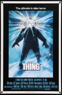 7z121 THING regular credit 1sh '82 John Carpenter classic sci-fi horror, cool art by Drew Struzan!