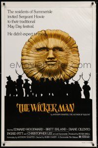 7z122 WICKER MAN 1sh R1978 English cult horror classic, long different tagline at top!