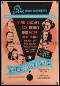 7z123 YOU CAN CHANGE THE WORLD 1sh '51 Bing Crosby, Jack Benny, Bob Hope, Rochester & more!