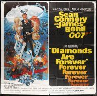 8a009 DIAMONDS ARE FOREVER int'l 6sh '71 art of Sean Connery as James Bond by Robert McGinnis!