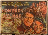 8a018 LONG VOYAGE HOME Argentinean 39x55 '40 John Ford, different art of John Wayne & Mitchell!