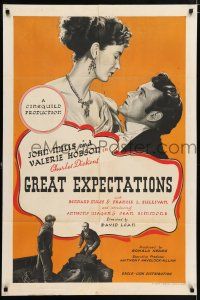 8a191 GREAT EXPECTATIONS English 1sh '47 John Mills, Valerie Hobson, Charles Dickens, David Lean!