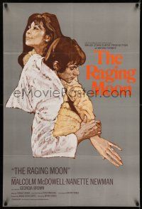 8a202 LONG AGO TOMORROW English 1sh '71 art of Malcolm McDowell & Nanette Newman, The Raging Moon!