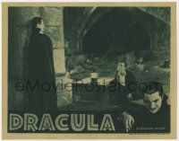 8a064 DRACULA LC R39 great image of Dwight Frye kneeling by vampire Bela Lugosi, Tod Browning!