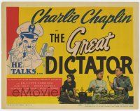 8a040 GREAT DICTATOR TC '40 Charlie Chaplin, Paulette Goddard, Oakie, different Hirschfeld art!