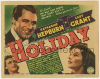 8a041 HOLIDAY TC '38 will millionaire Cary Grant choose Katharine Hepburn or Doris Nolan, rare!
