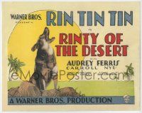 8a046 RINTY OF THE DESERT TC '28 wonderful image of canine star Rin Tin Tin howling at the moon!