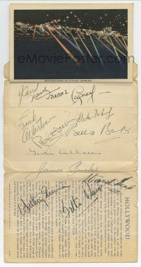 8a026 INTERESTING HOLLYWOOD CALIFORNIA signed 4x6 booklet '40s by Bette Davis, Gracie & 9 others!
