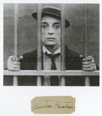 8a027 BUSTER KEATON signed 1x3 cut album page '50s can framed with an original still or repro!