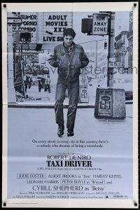 8a232 TAXI DRIVER 1sh '76 Robert De Niro, Martin Scorsese, like int'l, but with ratings, rare!