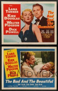 8a101 BAD & THE BEAUTIFUL set of 8 LCs '53 great images of Kirk Douglas & sexy Lana Turner, classic!