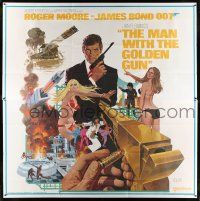 8b008 MAN WITH THE GOLDEN GUN 6sh '74 cool art of Roger Moore as James Bond by Robert McGinnis!