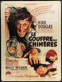 8b028 ACE IN THE HOLE French 1p R90s Billy Wilder classic, different Soubie art of Kirk Douglas!