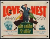 8b121 LOVE NEST 1/2sh '51 William Lundigan stands between sexy Marilyn Monroe & June Haver!