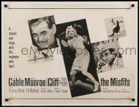 8b125 MISFITS 1/2sh '61 Clark Gable, Marilyn Monroe, Montgomery Clift, John Huston, Arthur Miller